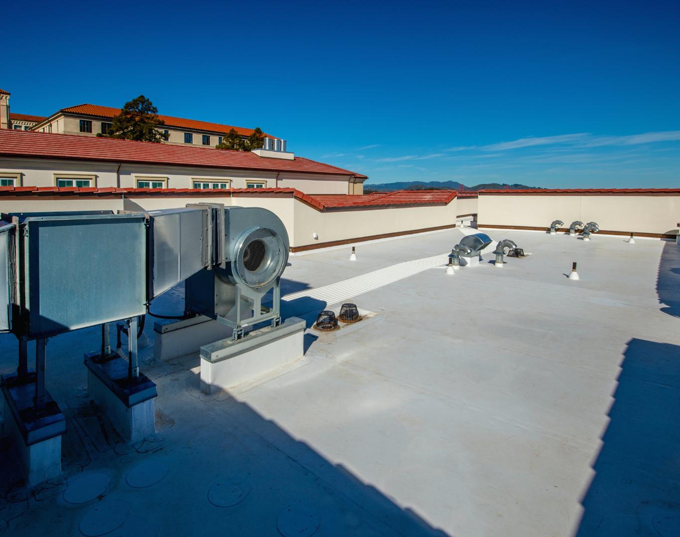 Professional commercial roofing service completed on a Rising Sun business property